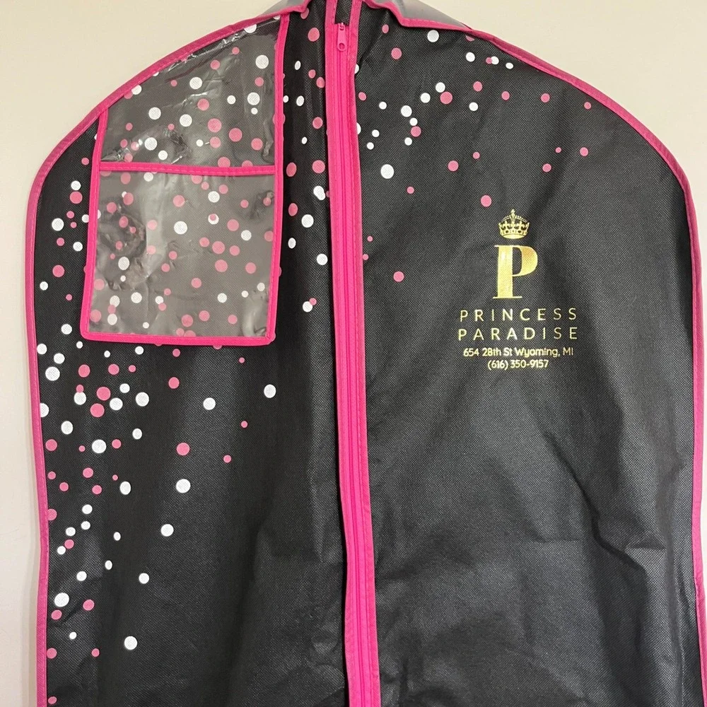 Princess Paradise Garment Bag Black Pink‎ Polka Dot Dress Cover 60 Inch Travel